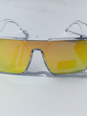 True Religion Men's Crystal Clear Aviator Sunglasses - Gold/Orange Mirror Lens